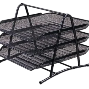 Vertical Sorter File Rack 3 Compartment Desk Organiser Book Organizer Document For Office And Home Black