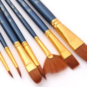 Keep Smiling Artist Brush Set 7 Piecess Nylon Hair Artist Brushes